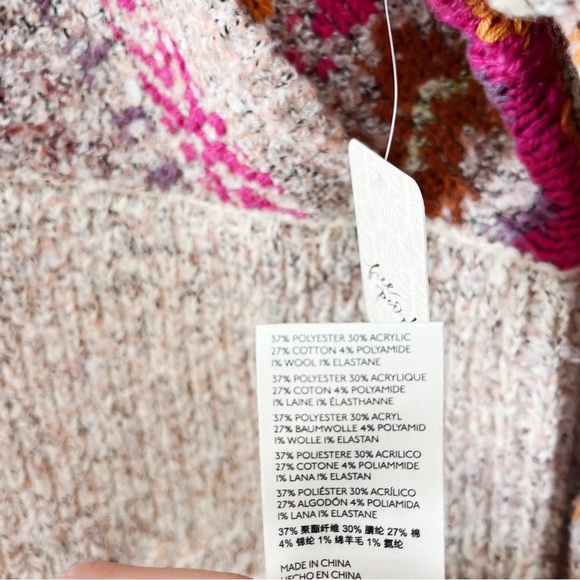 NWT Free People Forever Fair Isle Sweater Dress in Strawberry Combo - Picture 13 of 13